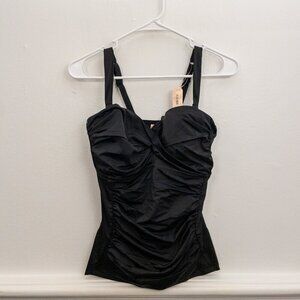 Dobreva Black Underwire Bikini Top 36C Adjustable Straps Swimwear